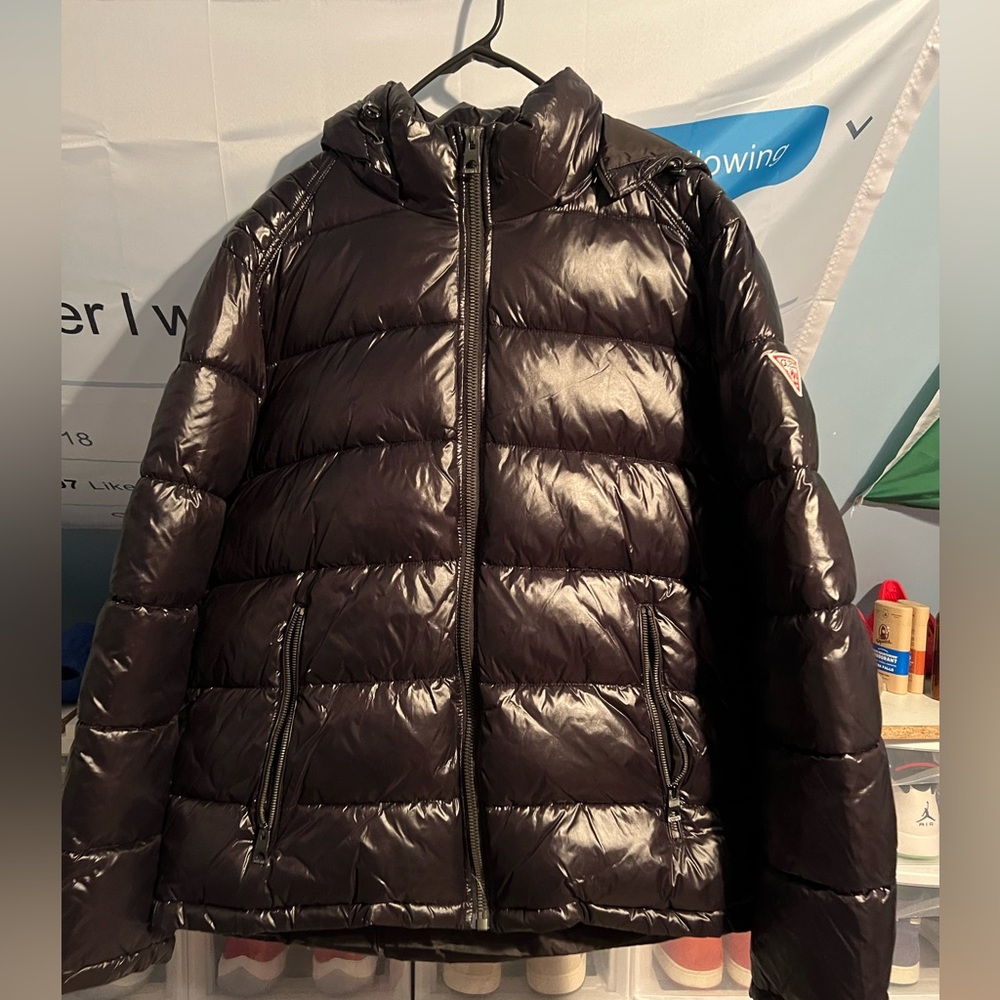Mens guess puffer jacket black